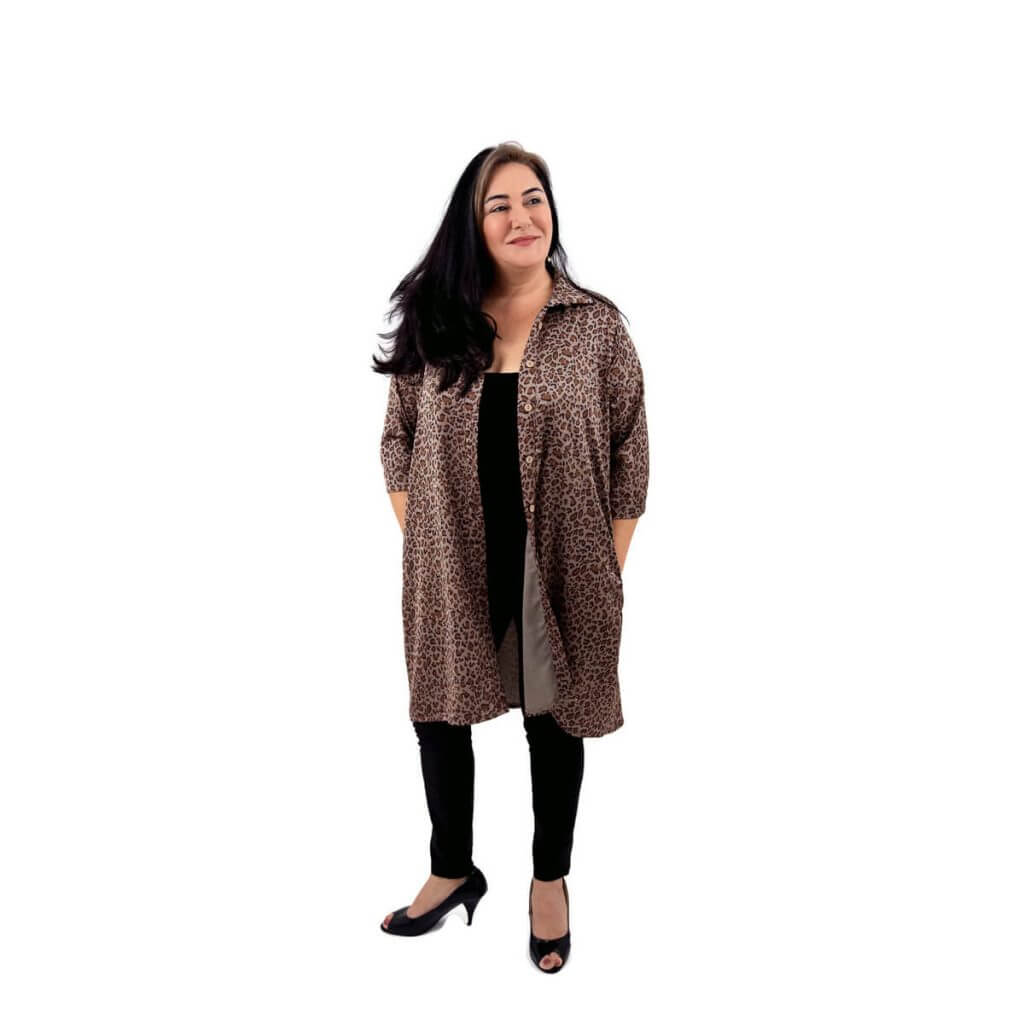 Collar dress – speckled