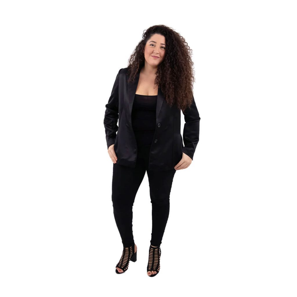 Black Tailored Satin Jacket