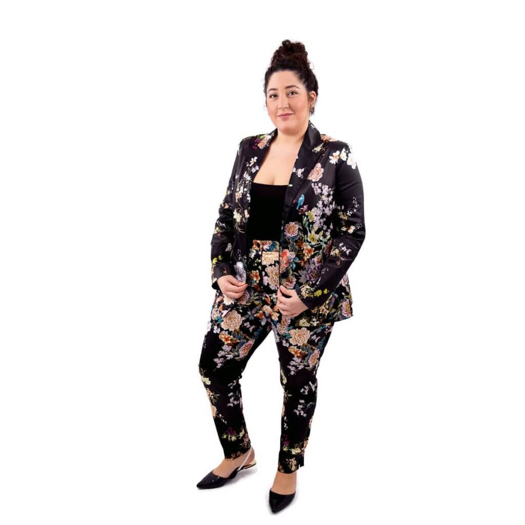 Floral Tailored Satin Jacket