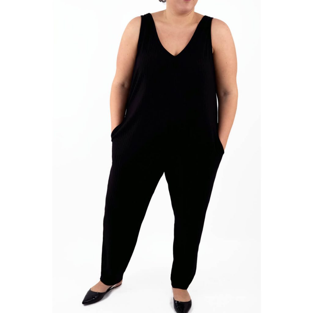 ribs fabric jumpsuit (narrow pants)