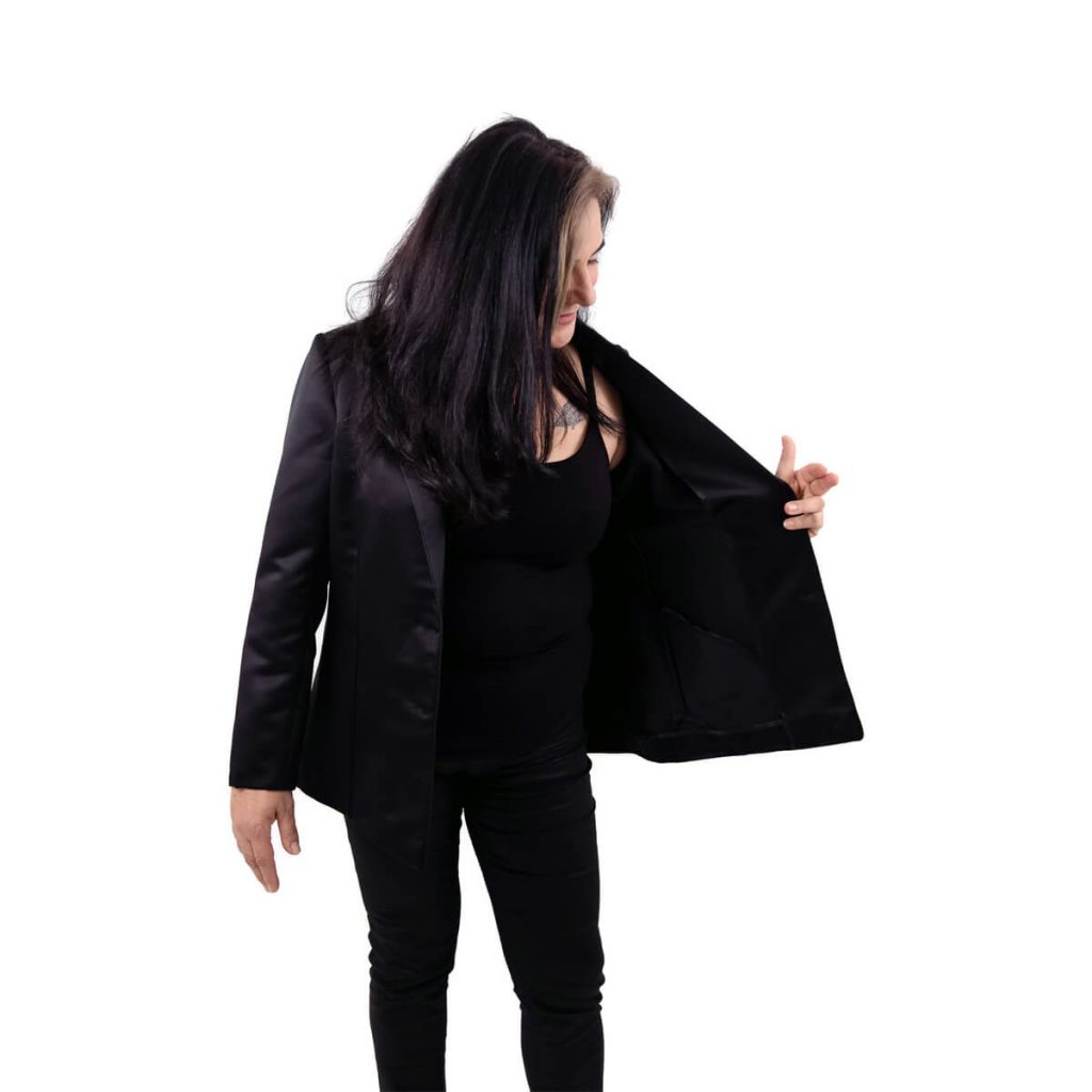 Black Tailored Satin Jacket