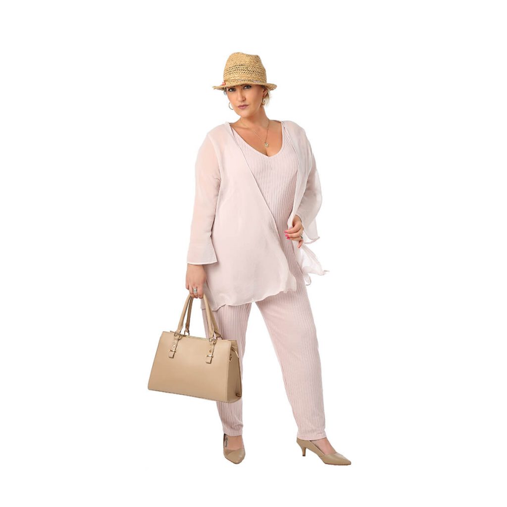 ribs fabric jumpsuit (narrow pants)