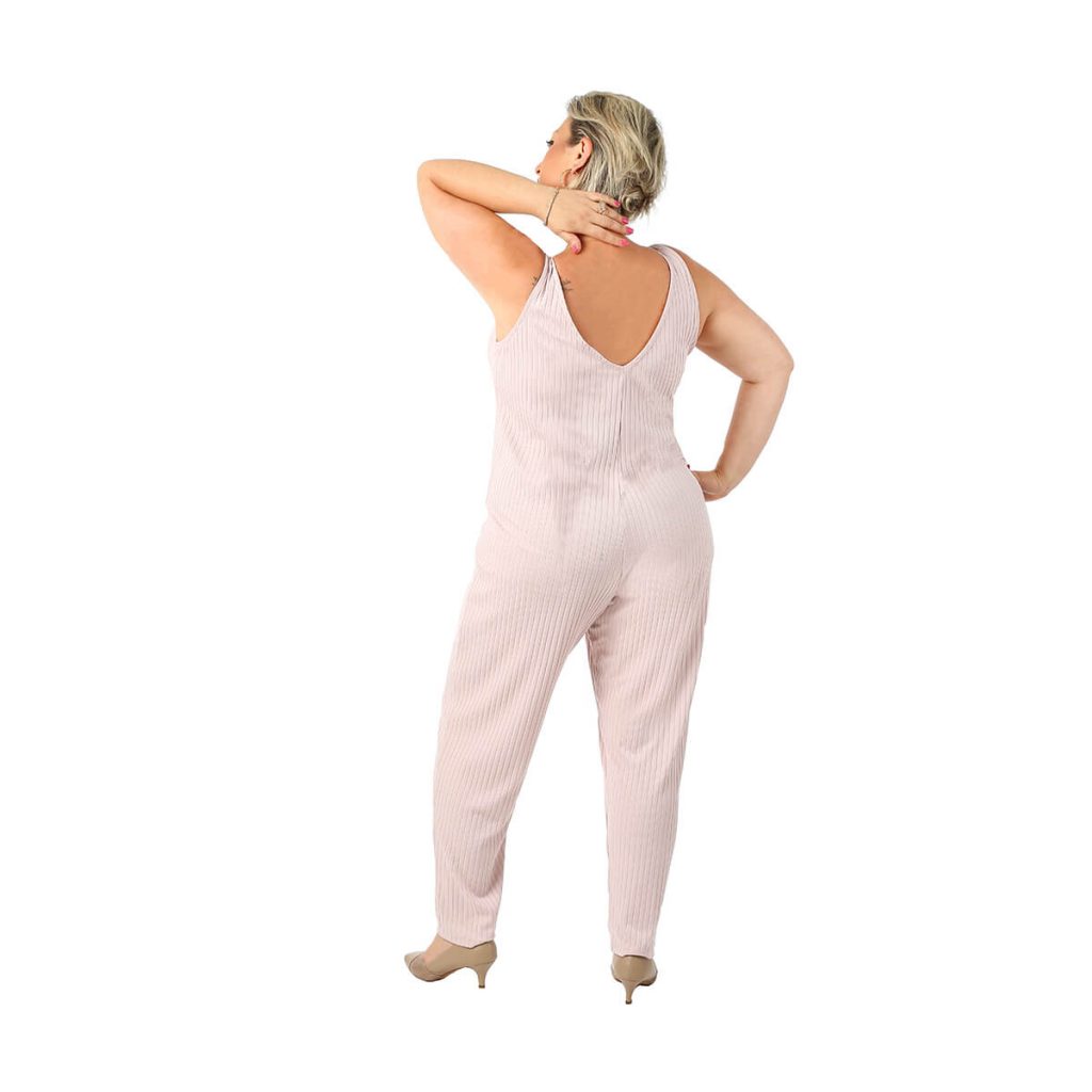 ribs fabric jumpsuit (narrow pants)