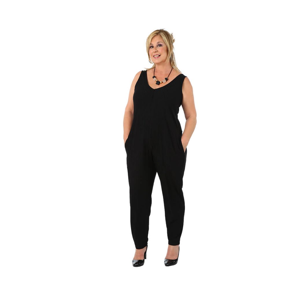 ribs fabric jumpsuit (narrow pants)