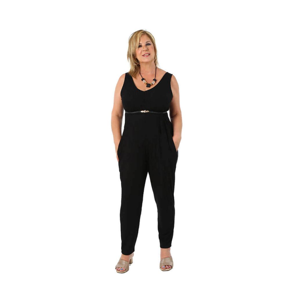 ribs fabric jumpsuit (narrow pants)