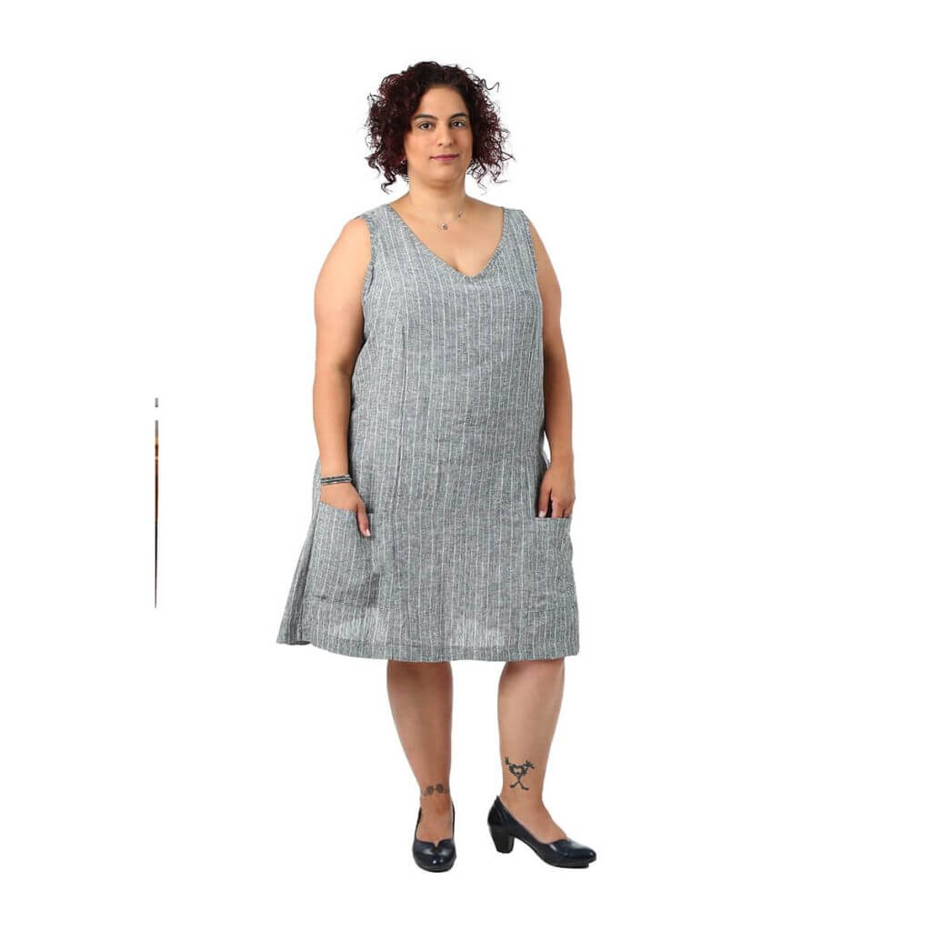 Striped linen dress