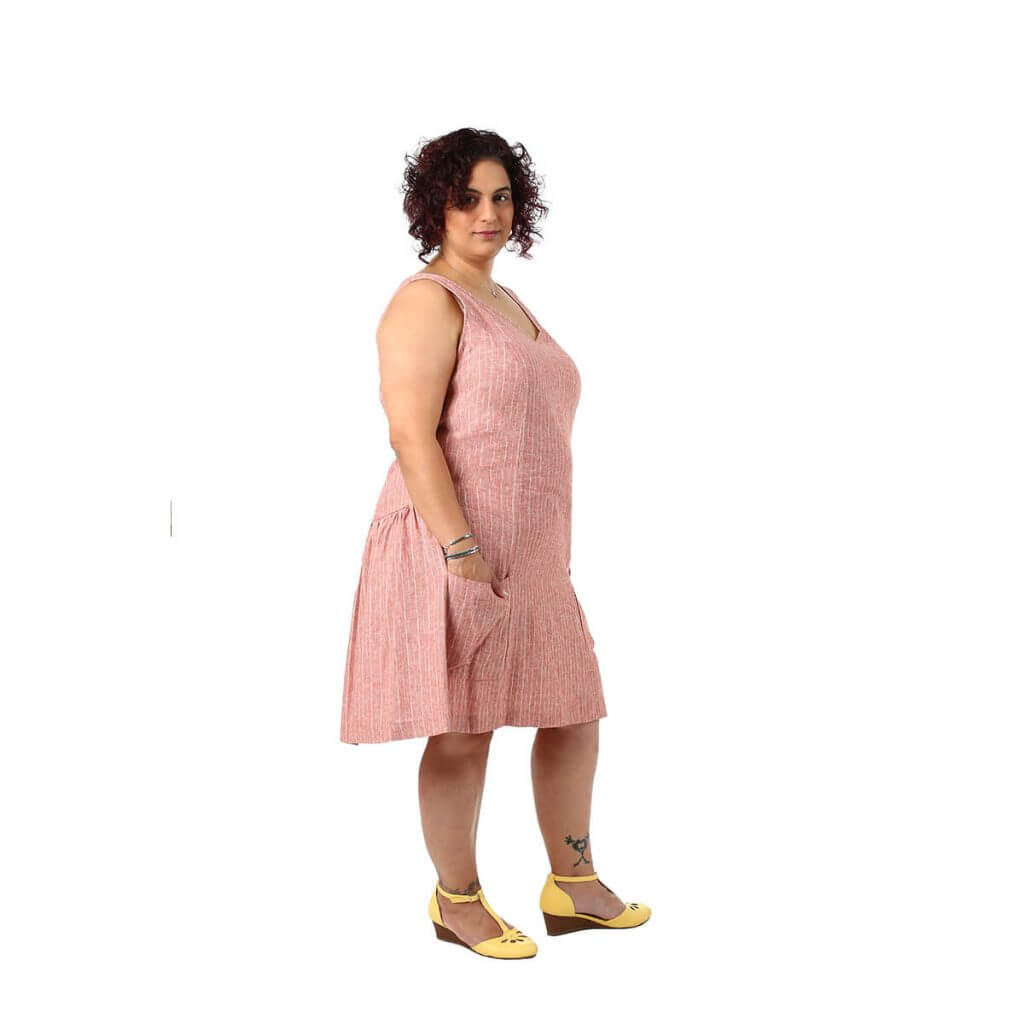 Striped linen dress