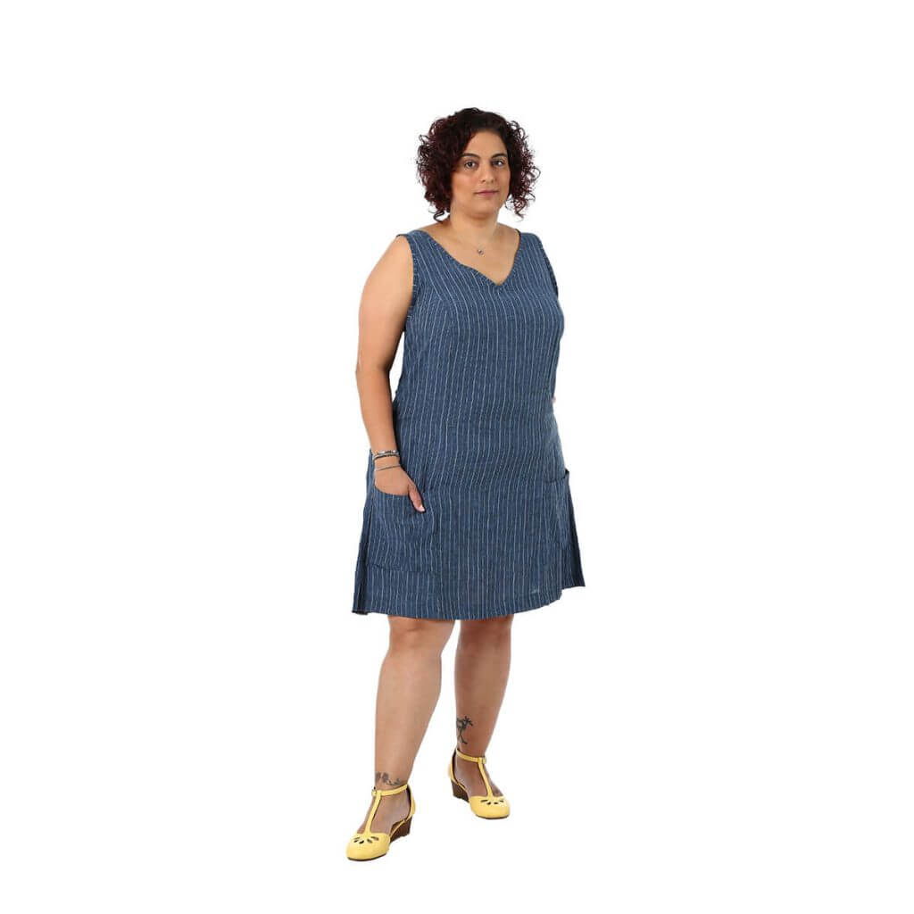 Striped linen dress