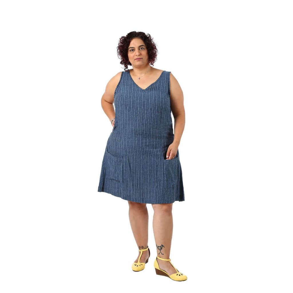 Striped linen dress